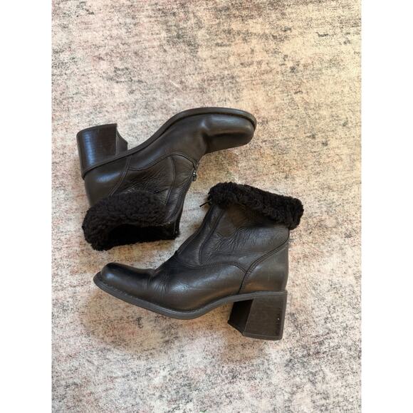 La Canadienne Kosmo Boots Women's 8.5 Black Leather Shearling Lined Winter - Picture 2 of 8